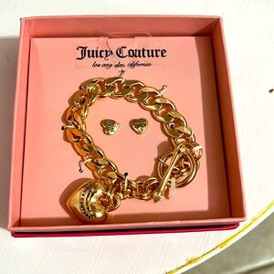 Juicy Couture Heart Bracelet and Earrings Set